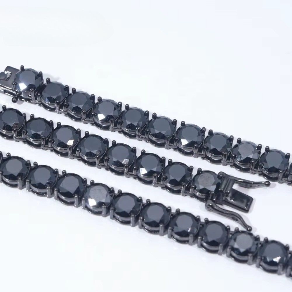 Midnight 2 Black Unisex Moissanite Diamond Tennis Chain:
Available in Bracelets and Necklaces D/VVS