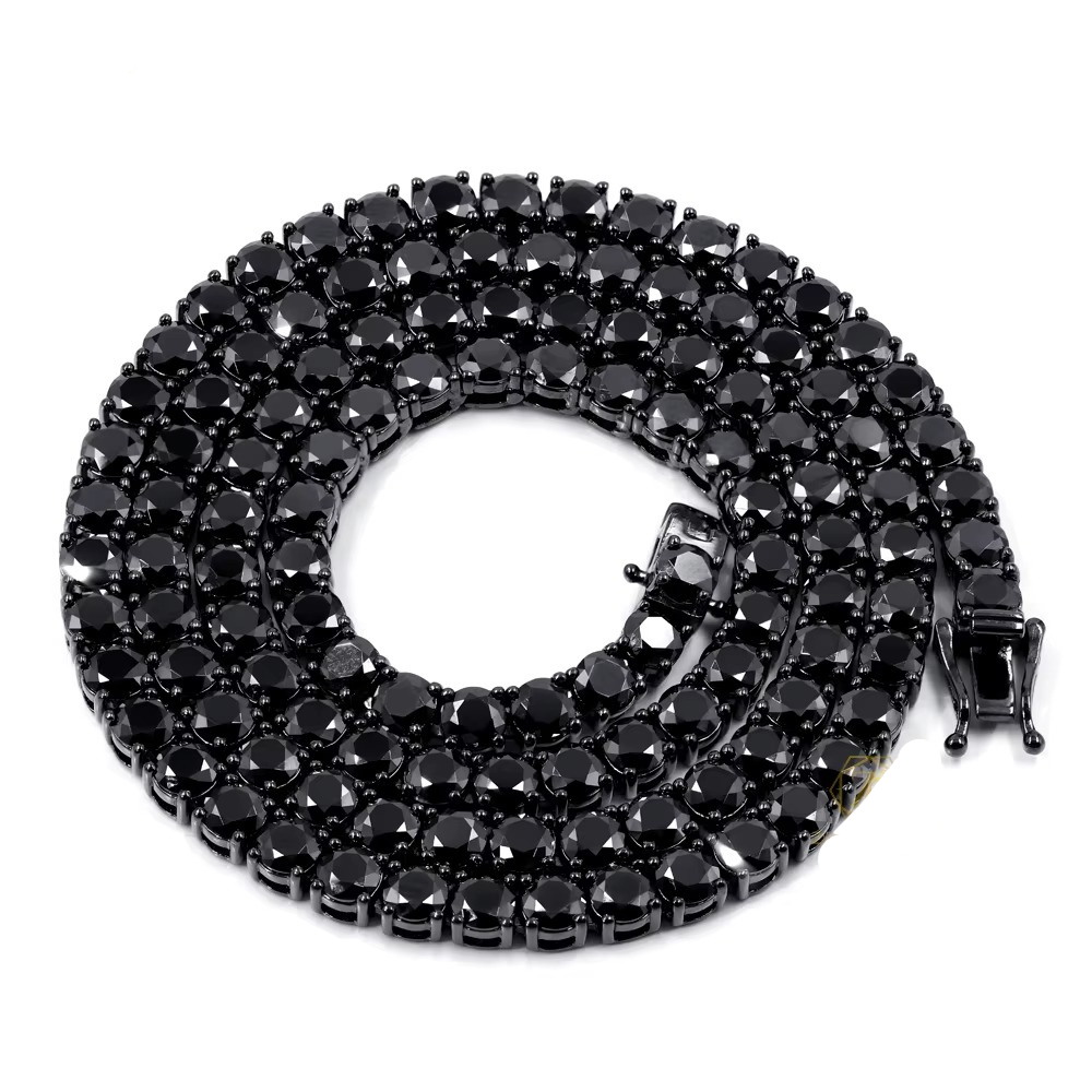 Midnight 2 Black Unisex Moissanite Diamond Tennis Chain:
Available in Bracelets and Necklaces D/VVS
