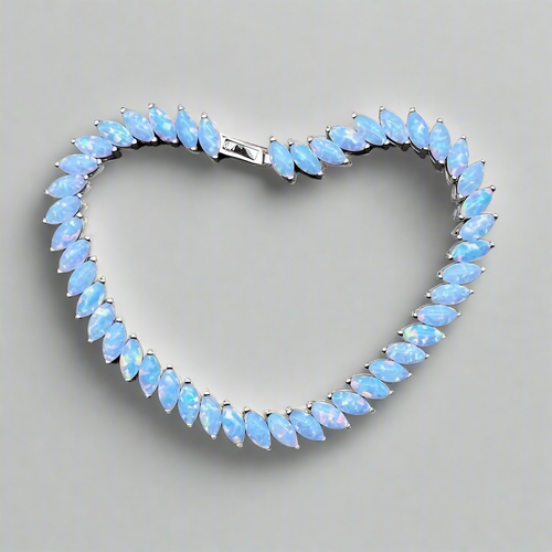 Silver Boho Inspired Natural Opal Tennis Bracelet shop name