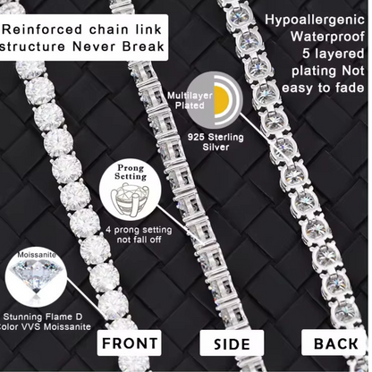 Midnight Black Diamond Unisex Tennis Chain