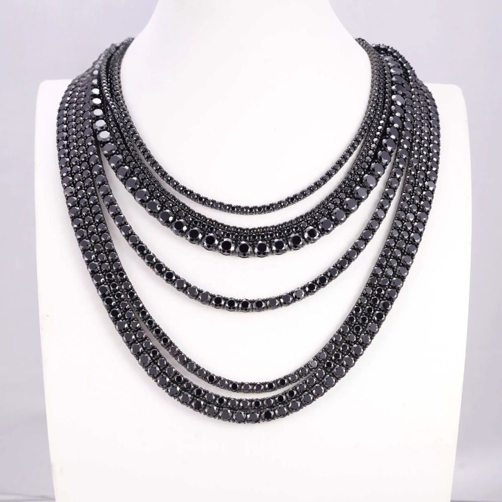 Midnight Chain Black Diamond Necklace Unisex