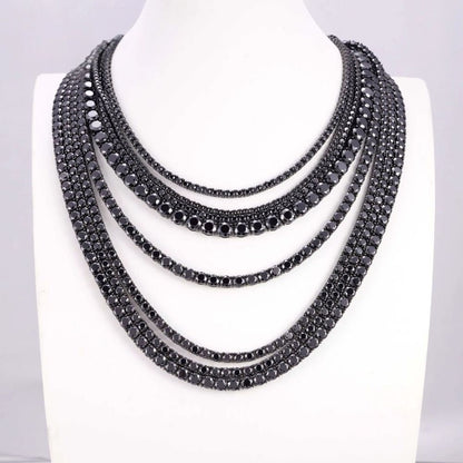 Midnight Chain Black Diamond Necklace Unisex