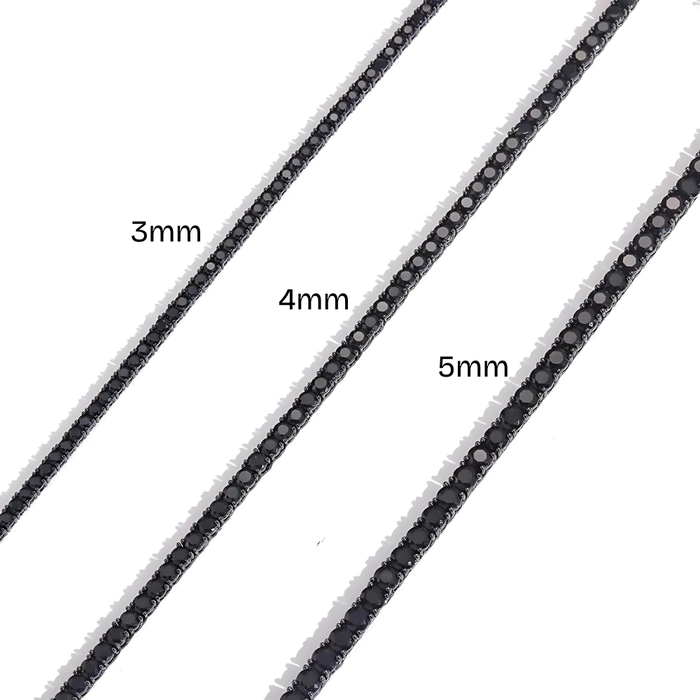 Midnight 2 Black Unisex Moissanite Diamond Tennis Chain:
Available in Bracelets and Necklaces D/VVS