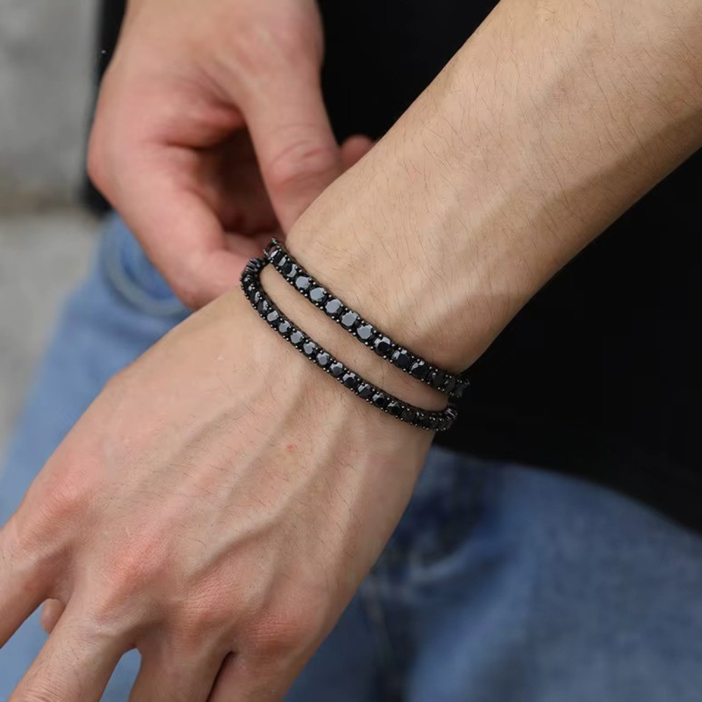Midnight Black Unisex Moissanite Diamond Tennis Chain:
Available in Bracelets and Necklaces D/VVS