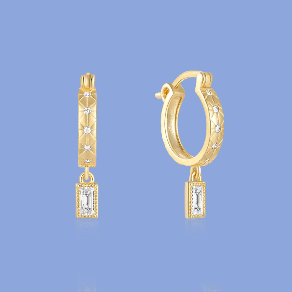 Medium Colourful Drop Gold Hoops shop name
