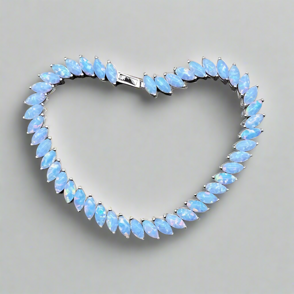 Silver Boho Inspired Natural Opal Tennis Bracelet shop name
