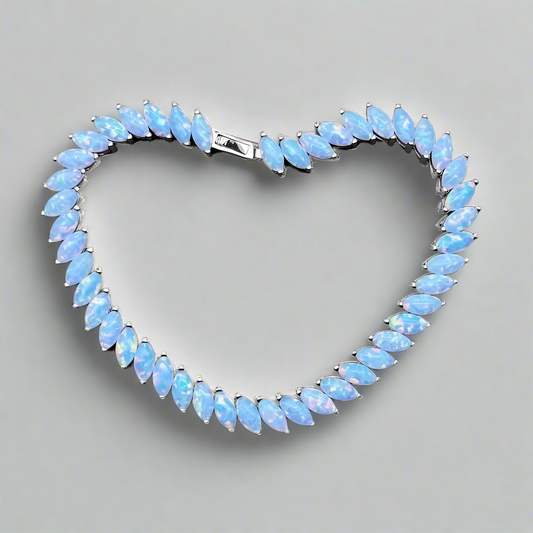 Silver Boho Inspired Natural Opal Tennis Bracelet shop name