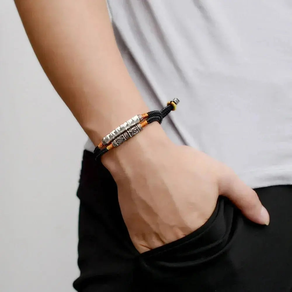999 Silver Braided Lucky Knot Budda Bracelet shop name