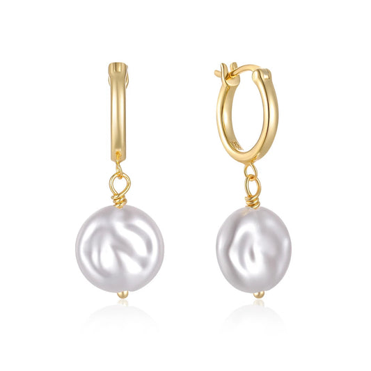 Trendy Timeless Keishi Button Pearl Hoops shop name