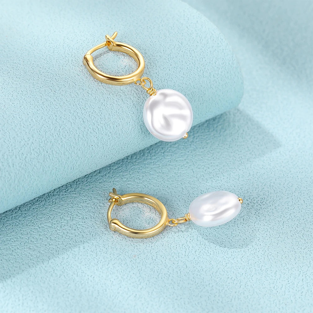 Trendy Timeless Keishi Button Pearl Hoops shop name