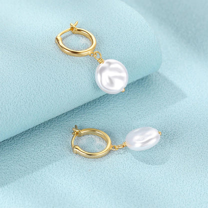 Trendy Timeless Keishi Button Pearl Hoops shop name