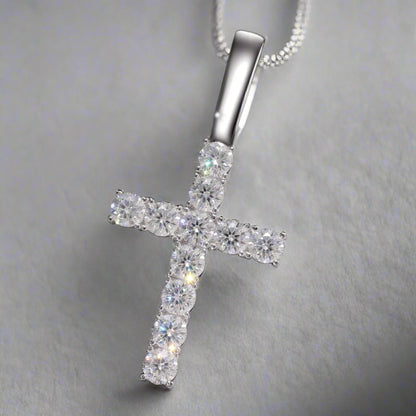 Fine Cross Pendant Moissanite VVS D shop name