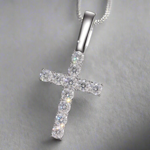 Fine Cross Pendant Moissanite VVS D shop name