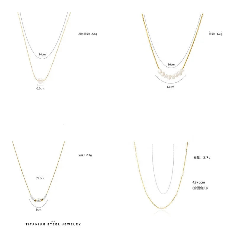 Explosive Bundle Natural Pearl Dainty Necklaces shop name