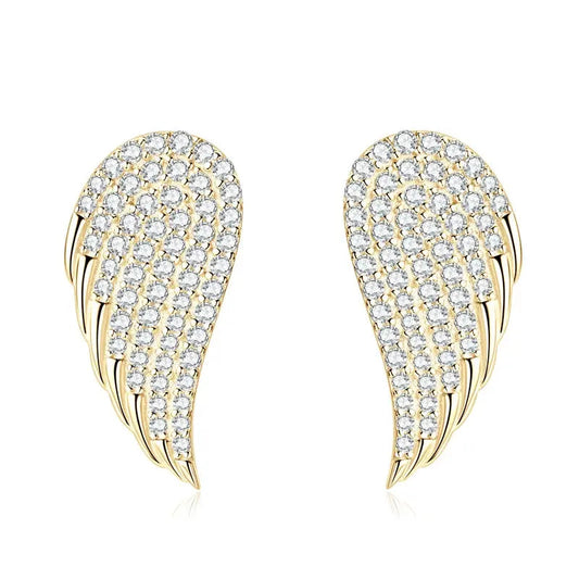 Luxury Angel Wings Earrings MOISSANITE ice out