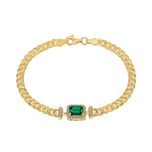 Classic Emerald Chunky Cuban Chain Set shop name