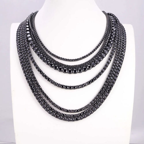 Midnight 2 Black Unisex Moissanite Diamond Tennis Chain:
Available in Bracelets and Necklaces D/VVS