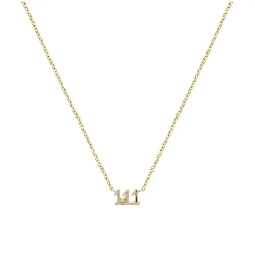 Angel Number Sterling Silver Rhodium Protected Necklace shop name