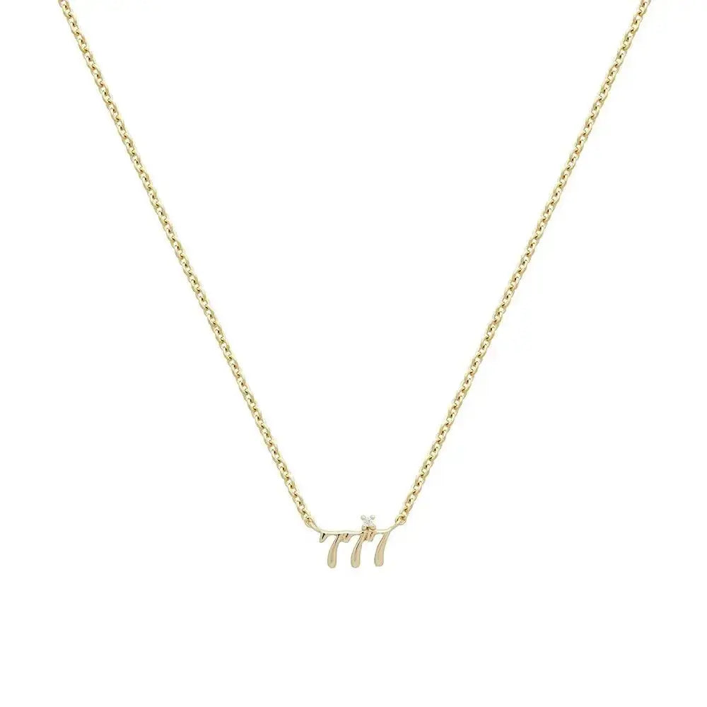 Angel Number Sterling Silver Rhodium Protected Necklace shop name