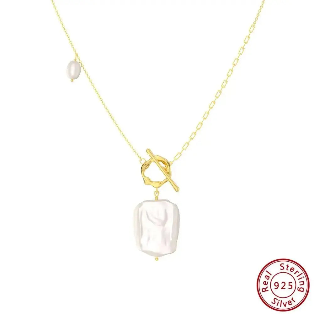 Baroque Freshwater Unique Square Necklace Lumeni Jewellery