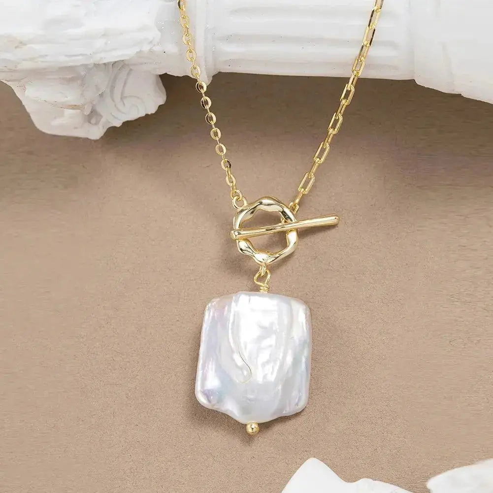 Baroque Freshwater Unique Square Necklace Lumeni Jewellery