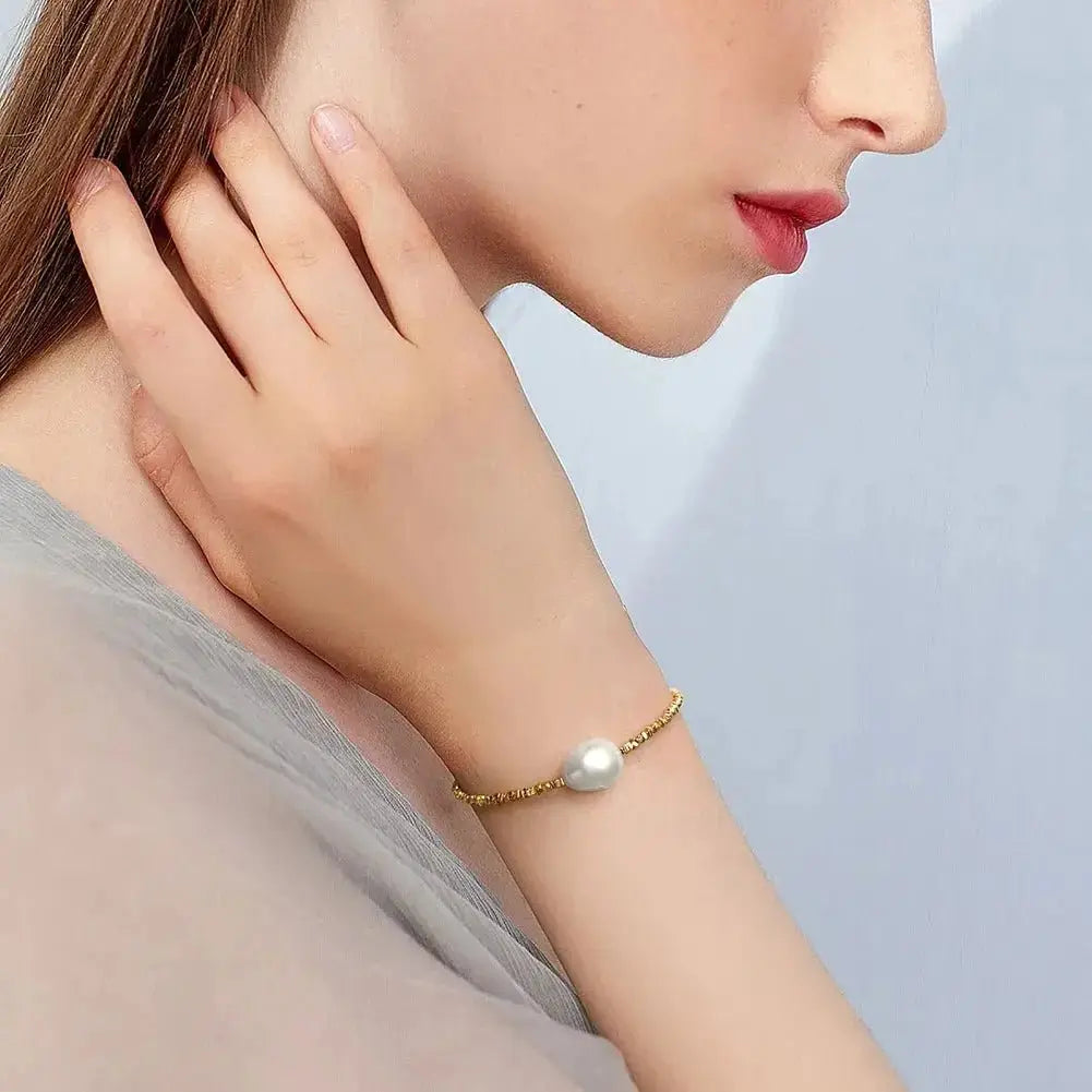 Baroque Pearl and Gold Bracelet 334 Lumeni Jewellery