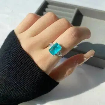 Blue Paraiba Earrings and Ring Set