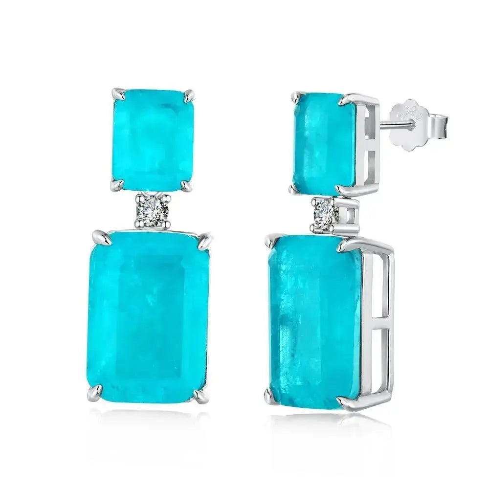 Blue Paraiba Earrings and Ring Set