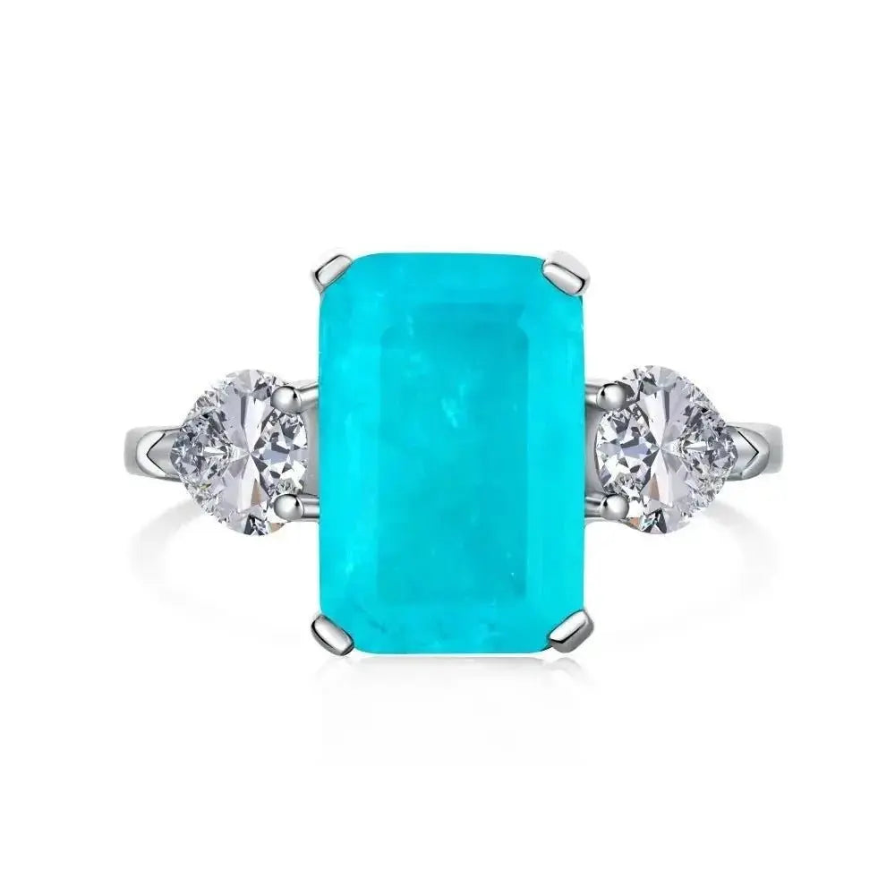 Blue Paraiba Earrings and Ring Set