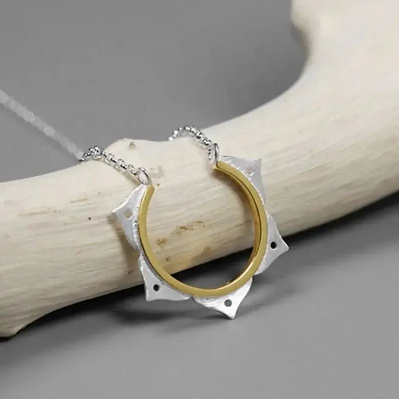 Boho Lotus Silver and Gold HandMade Necklace shop name