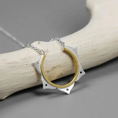 Boho Lotus Silver and Gold HandMade Necklace shop name