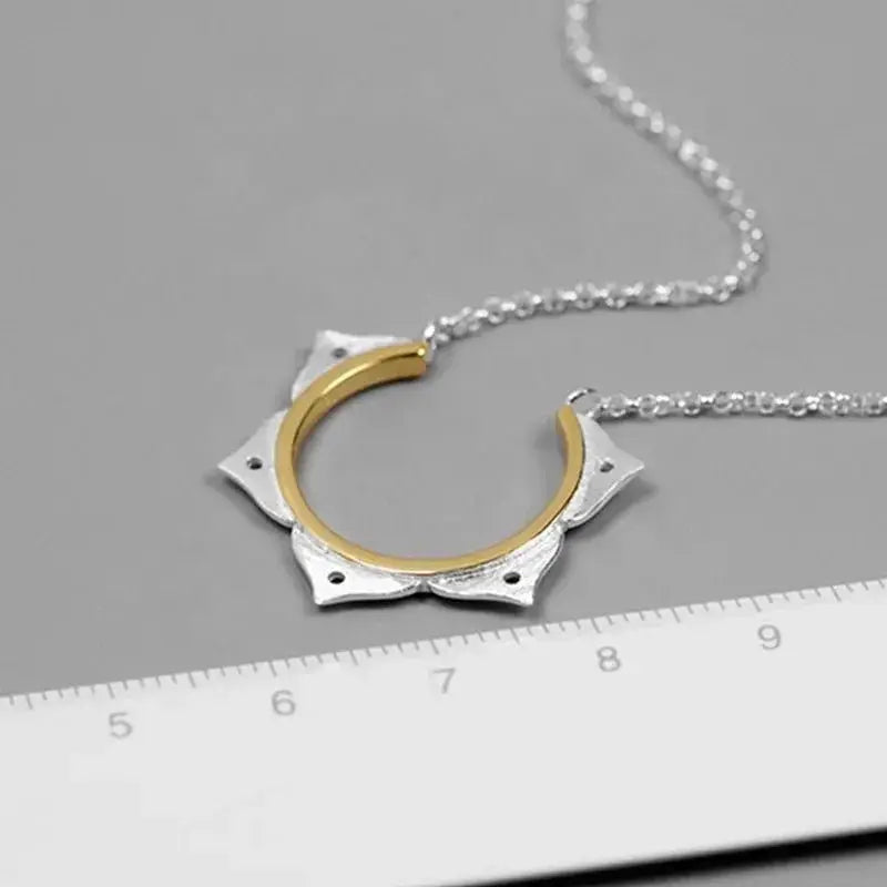 Boho Lotus Silver and Gold HandMade Necklace shop name