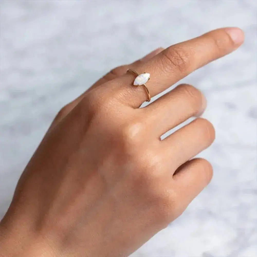 Centre Opal Eye Gold Ring - Limited Edition shop name