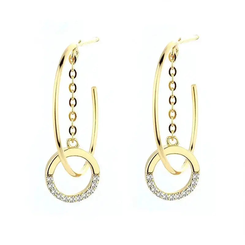 Circle tassel geometric C-shaped Niche design earrings shop name