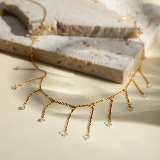 Crystal Stone Drop Necklaces Waterproof 339 Lumeni Jewellery