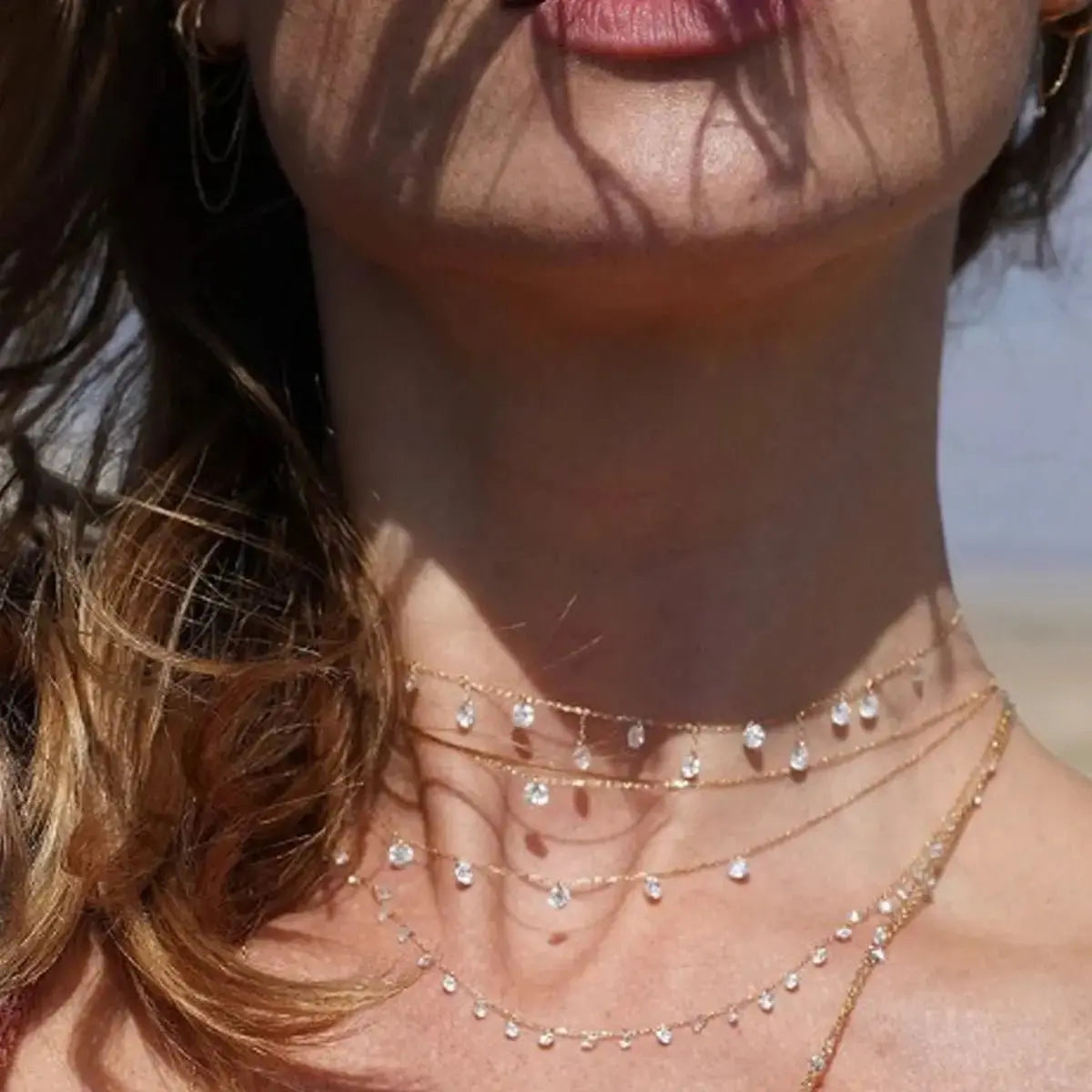 Crystal Stone Drop Necklaces Waterproof 339 Lumeni Jewellery