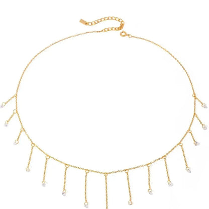 Crystal Stone Drop Necklaces Waterproof 339 Lumeni Jewellery