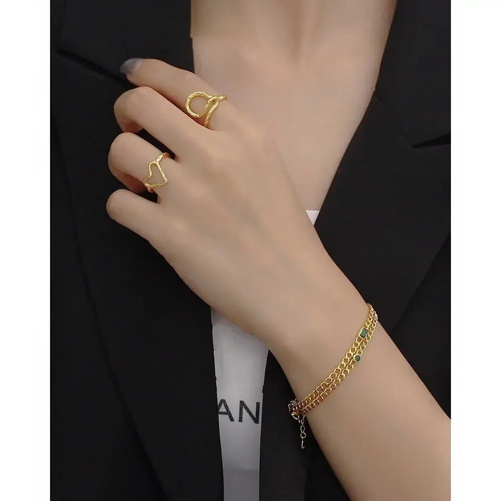 Cuban Chain Emerald Accent Bracelet shop name