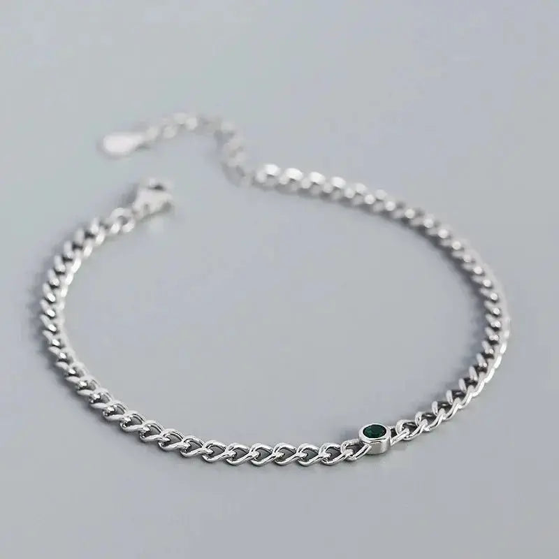 Cuban Chain Emerald Accent Bracelet shop name