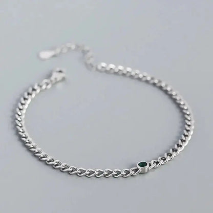 Cuban Chain Emerald Accent Bracelet shop name