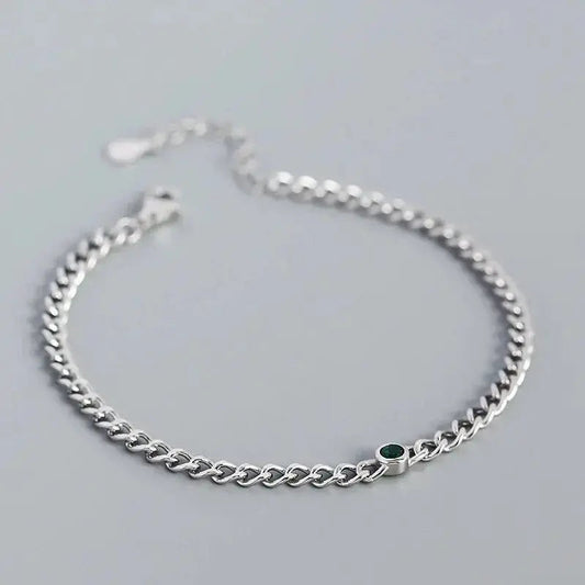 Cuban Chain Emerald Accent Bracelet shop name