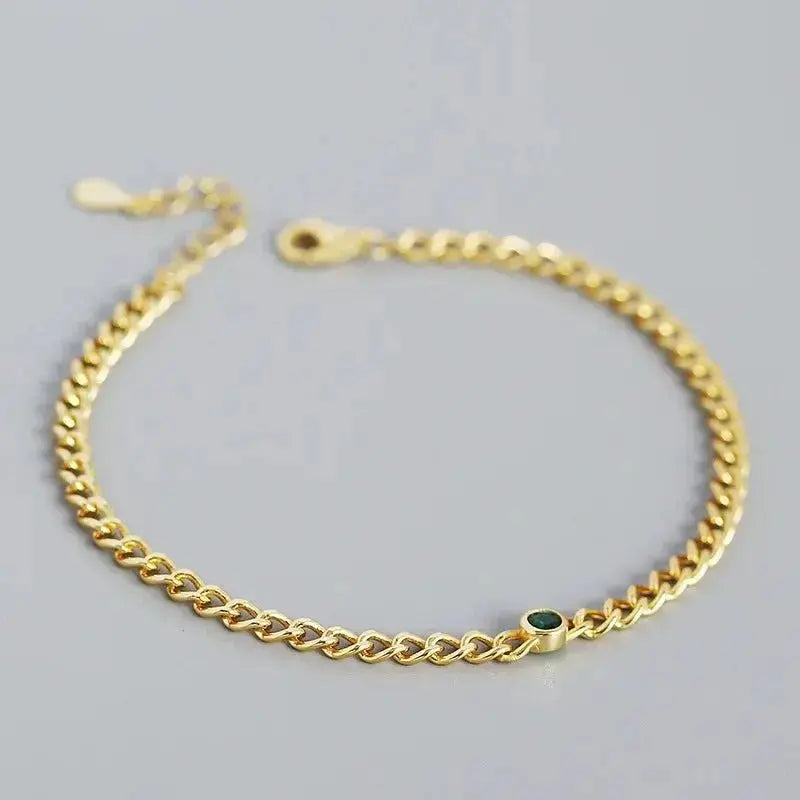 Cuban Chain Emerald Accent Bracelet shop name