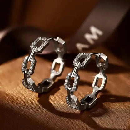 Cuban Chain Silver Earrings 337 Lumeni Jewellery