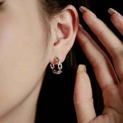 Cuban Chain Silver Earrings 337 Lumeni Jewellery
