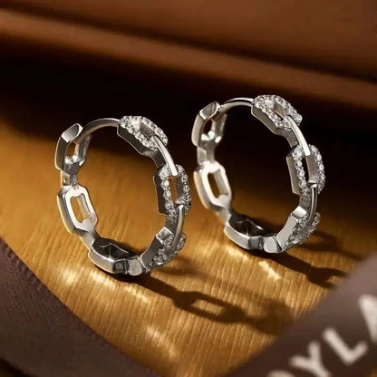 Cuban Chain Silver Earrings 337 Lumeni Jewellery