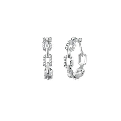 Cuban Chain Silver Earrings 337 Lumeni Jewellery