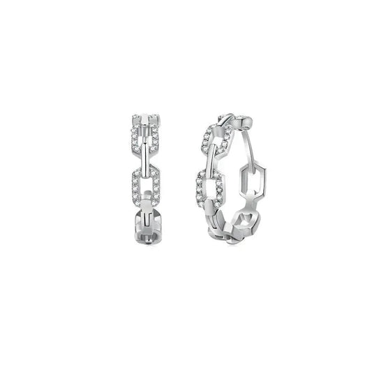 Cuban Chain Silver Earrings 337 Lumeni Jewellery