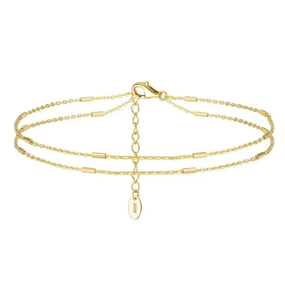 Double chain minimalist anklet 332 Lumeni Jewellery