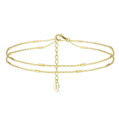 Double chain minimalist anklet 332 Lumeni Jewellery