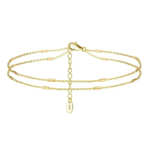 Double chain minimalist anklet 332 Lumeni Jewellery